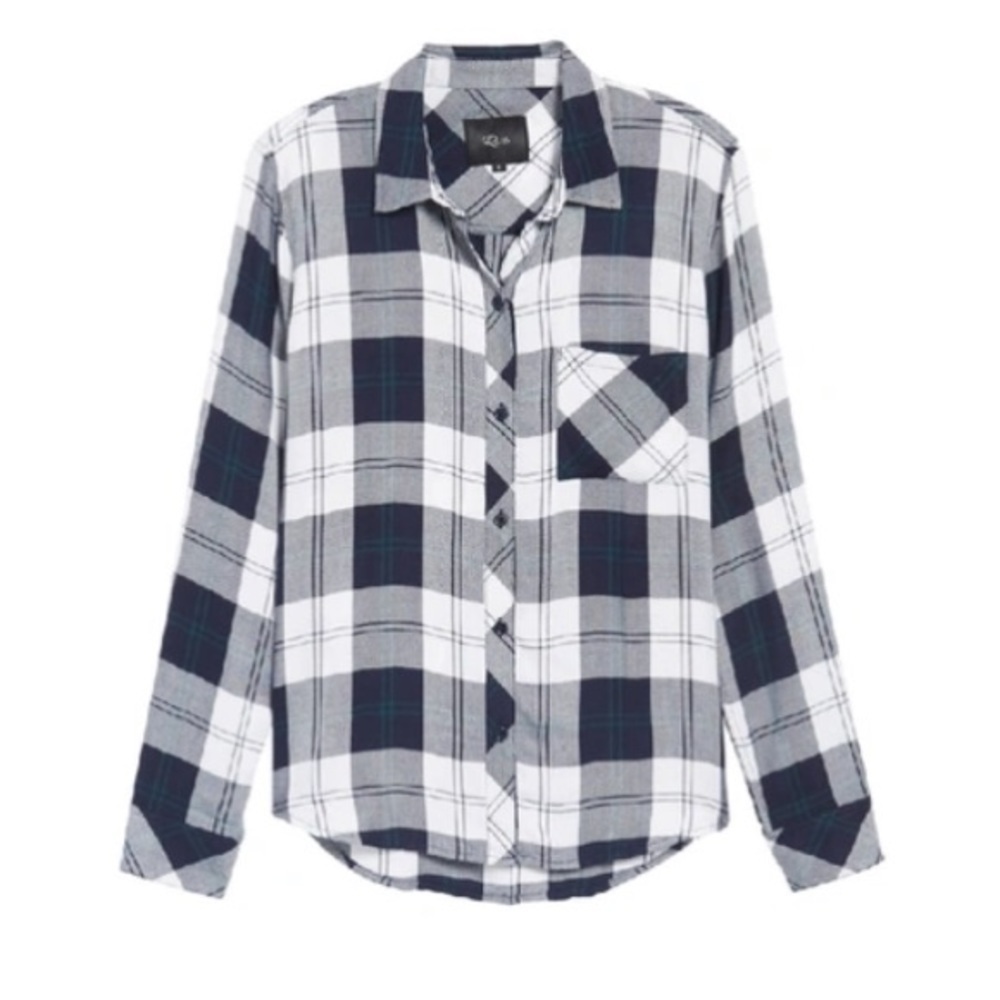 RAILS Hunter Plaid Button Down Shirt Long Sleeve Midnight Pine XS